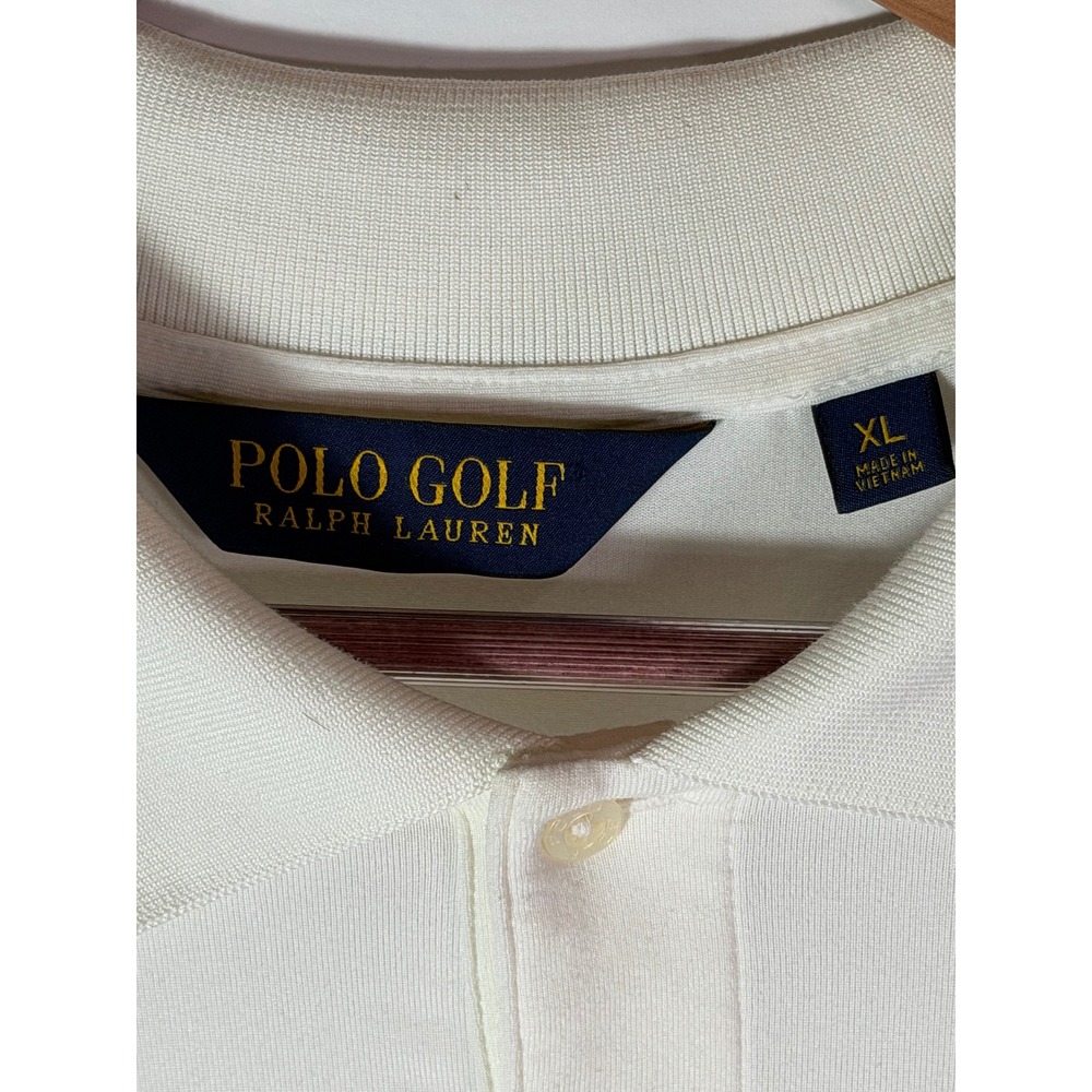 Polo Golf Ralph Lauren Mens XL White Long Sleeve Polo Shirt Performance Classic